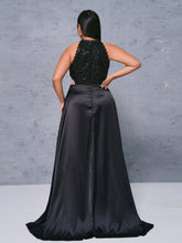 Plus Size Cutout Halter Split Dress